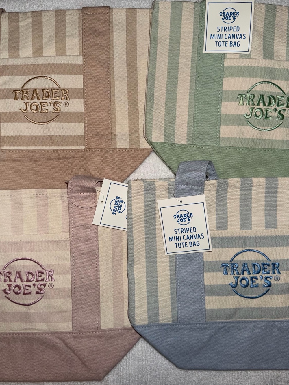 Trader Joe’s Stripe Mini Totes Lot of 4
